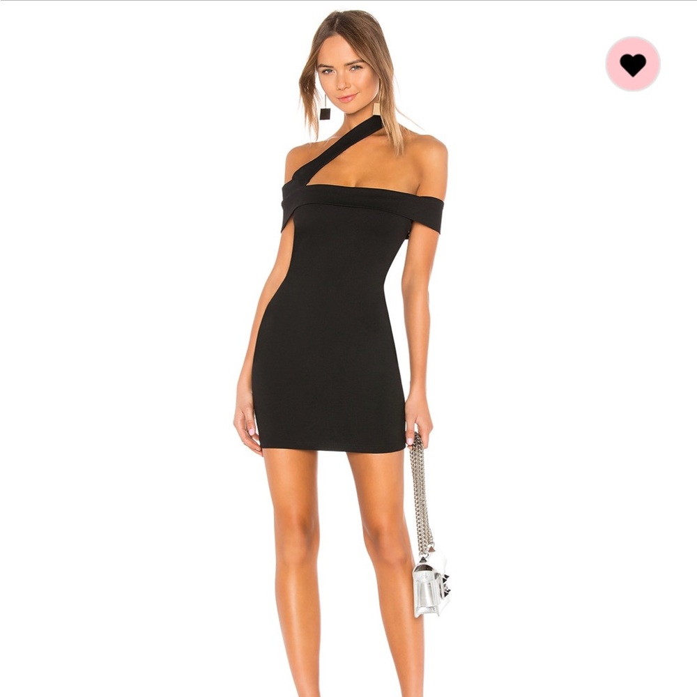 REVOLVE Superdown Black Linda Asymmetric Bodycon Dress